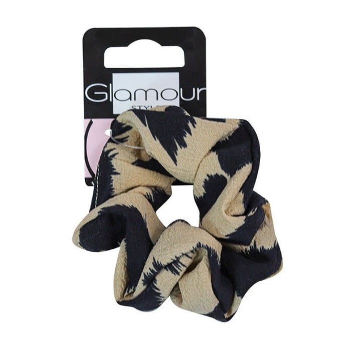 Резинка для волосся Inter-Vion Glamour Satin леопардова, 1 шт